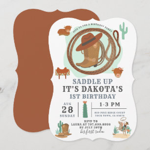 Cowboy Boy Birthday Invitation