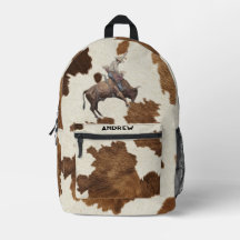 Cowboy Bull Rider Boys Backpack | Western Rodeo 