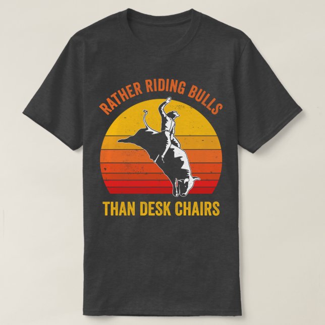 Cowboy Bull Riding Rodeo Bull Rider Funny T-Shirt (Design Front)