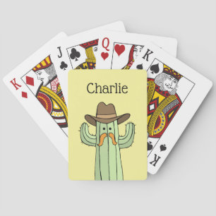 Cowboy Cactus Personalized Playing Cards