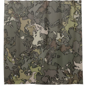 Cowboy Camouflage Pattern Shower Curtain