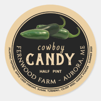 Cowboy Candy Candied Jalapeno Pepper Spicy Jelly  Classic Round Sticker