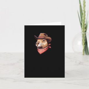 Cowboy Capybara Wild West Style Sticker Card