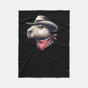 Cowboy Capybara With Red Bandanna Detail Sticker Fleece Blanket