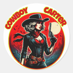 Cowboy carter  classic round sticker