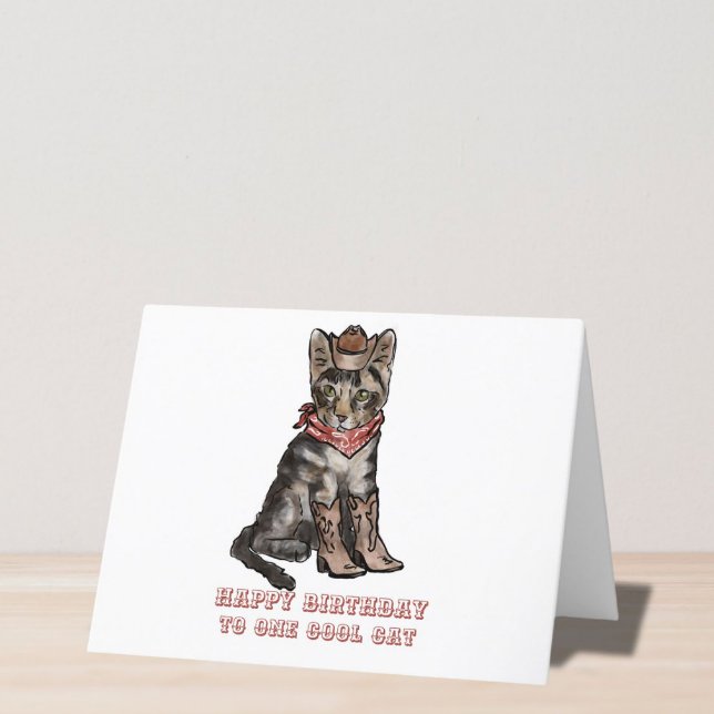 cowboy cat birthday  holiday card (Creator Uploaded)