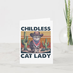 Cowboy Cat Childless Cat Lady For Kamala Election Card