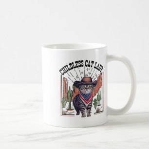 Cowboy Cat Childless Cat Lady For Kamala Election  Coffee Mug