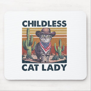Cowboy Cat Childless Cat Lady For Kamala Election  Mouse Pad