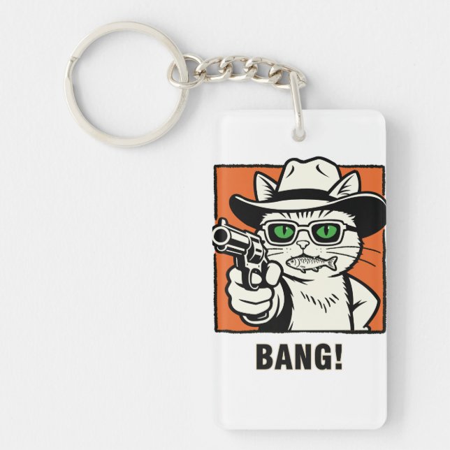 Cowboy Cat Keychain  (Front)