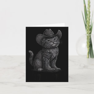 Cowboy Cat Kitty Up Vintage Western Cat Card