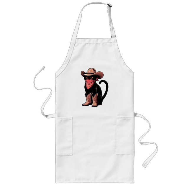 Cowboy Cat Long Apron (Front)