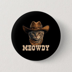 Cowboy Cat Meowdy 1 6 Cm Round Badge