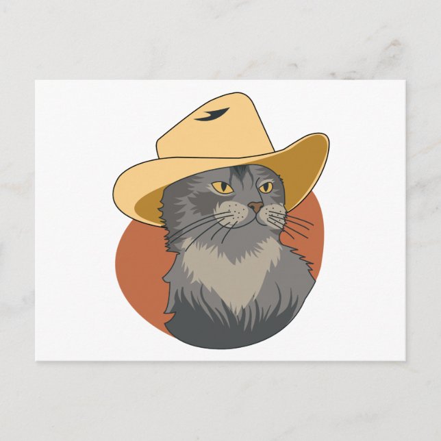 Cowboy Cat Postcard (Front)