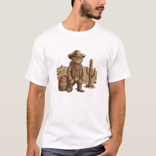Cowboy Cat Sheriff   Funny Western Cat T-Shirt