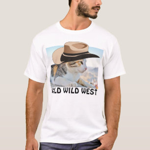 Cowboy Cat Tee Shirt, Wild Wild West