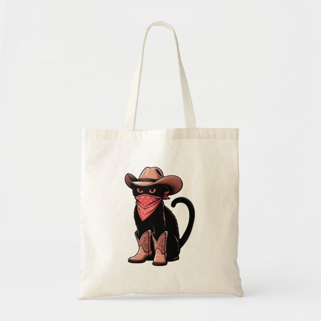 Cowboy Cat Tote Bag (Front)