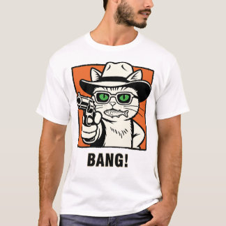 Cowboy Cat with Gun T-Shirt