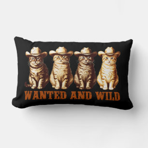 Cowboy Cats Wild Western Kitty Graphic, Lumbar Cushion