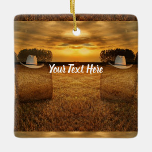 Cowboy Ceramic Ornament