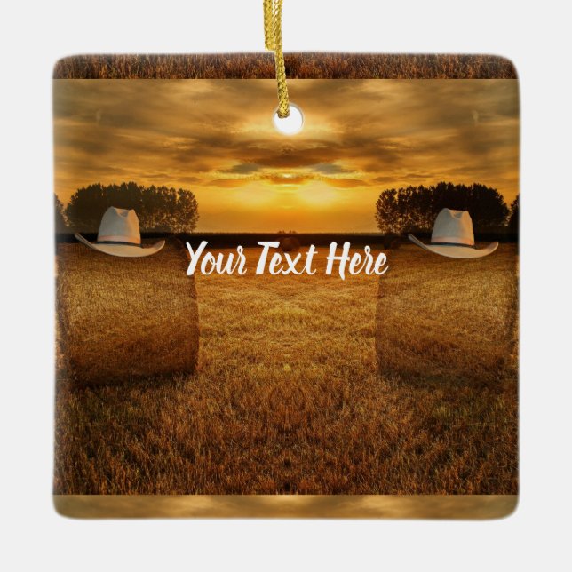 Cowboy Ceramic Ornament (Front)