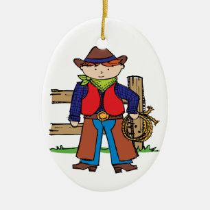 Cowboy Ceramic Ornament