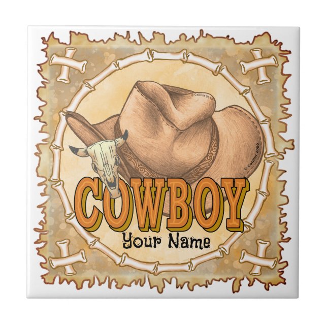 Cowboy Ceramic Tile (Front)