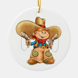 Cowboy Ceramic Tree Decoration