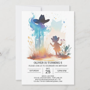 Cowboy Chic Custom Birthday Invitation
