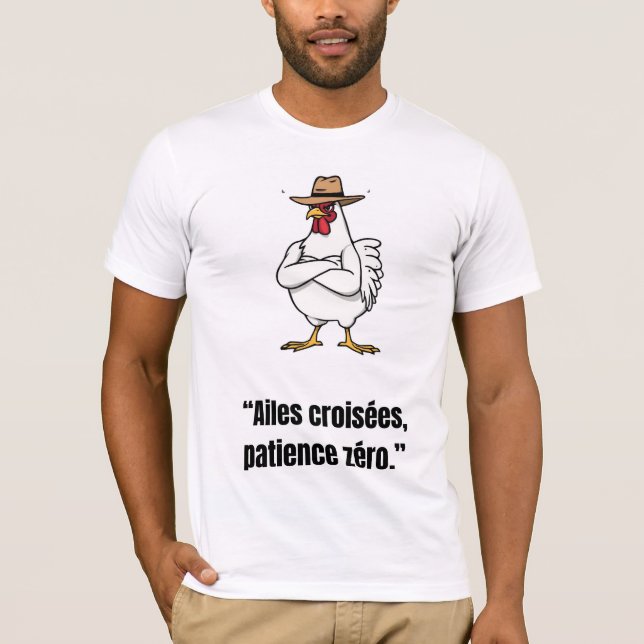 Cowboy Chicken Attitude – Funny Cartoon Tee (Front)