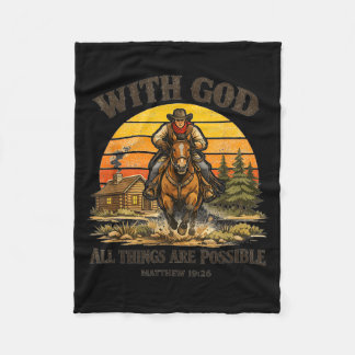 Cowboy Christian Bible Verse Western Country Jesus Fleece Blanket