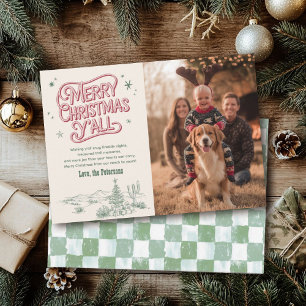 Cowboy Christmas Family Photo Western Christmas Holiday Card