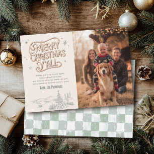 Cowboy Christmas Family Photo Western Christmas Holiday Card