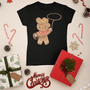 Cowboy Christmas Gingerbread Man T-Shirt