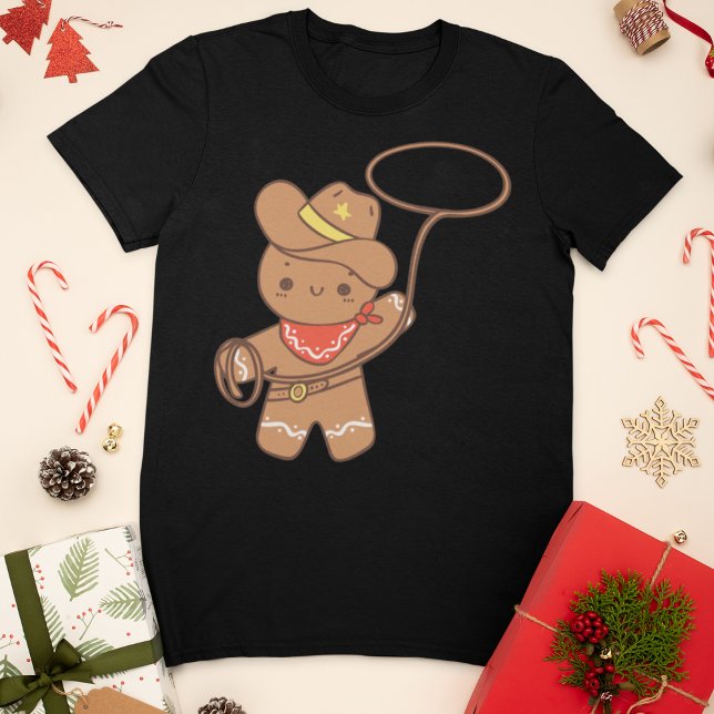 Cowboy Christmas Gingerbread Man T-Shirt (Creator Uploaded)