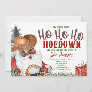 Cowboy Christmas Invitation, Country Hoedown  Invitation