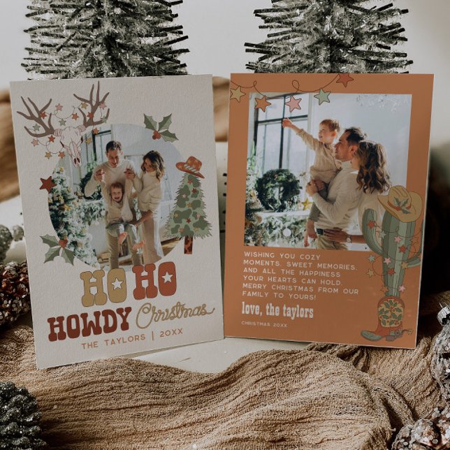 Cowboy Christmas Multi Photo Family Christmas Card (Creator Uploaded)
