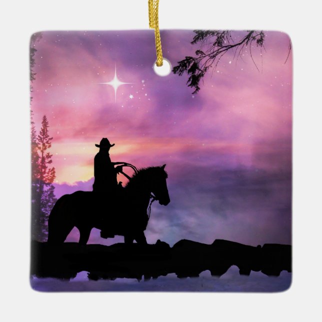Cowboy Christmas  Ornament (Front)