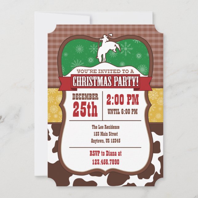 Cowboy Christmas Party Invitation (Front)