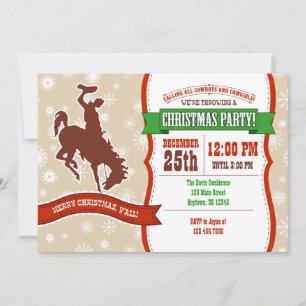 Cowboy Christmas Party Invitation