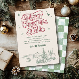 Cowboy Christmas Western Merry Christmas Y'all Holiday Card