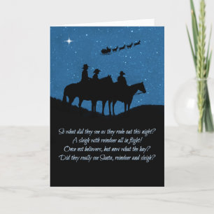 Cowboy Christmas with Santa and Sleigh Card