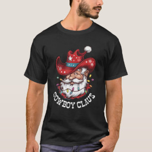 Cowboy Claus Cowboy Santa Hat Xmas Christmas Weste T-Shirt