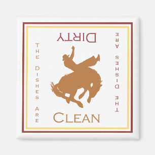 Cowboy Clean or Dirty Dishwasher Magnet