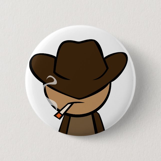 Cowboy Close-up 6 Cm Round Badge (Front)
