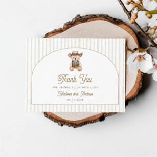 Cowboy Clotheline Baby Shower Thank You Enclosure Card