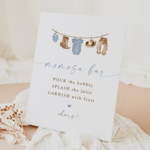 Cowboy Clothesline Baby Shower Momosa Bar Pedestal Sign