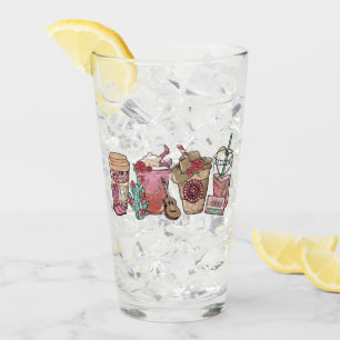 Cowboy Coffee Time Glass