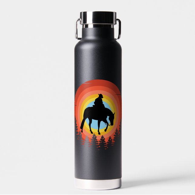 COWBOY COLORFUL SUNSET   WATER BOTTLE (Front)