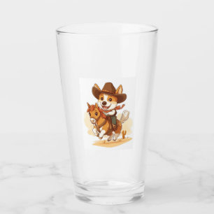 Cowboy Corgi � Western Rodeo Dog Glass